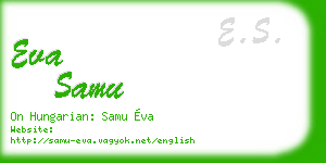 eva samu business card